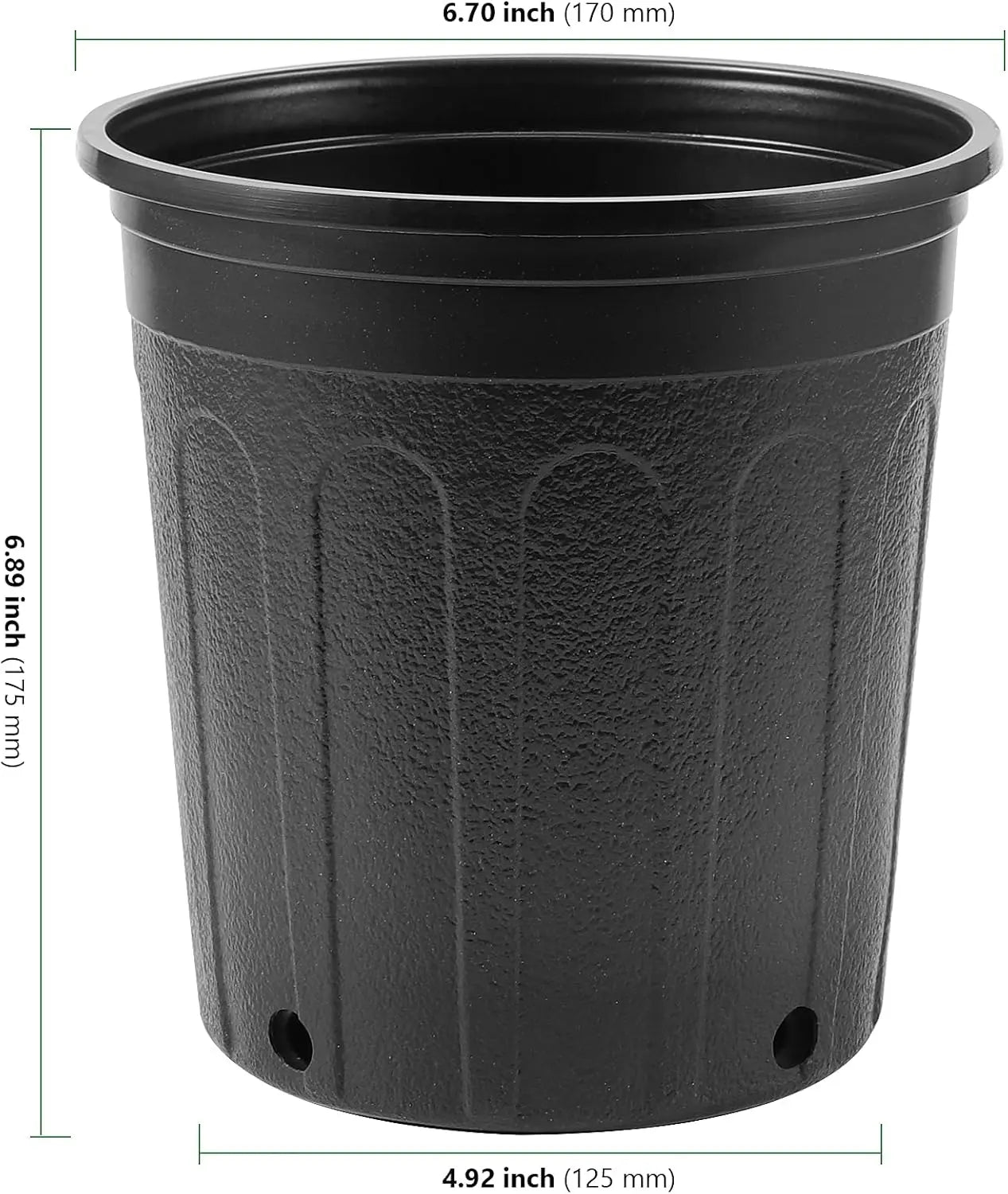 25 Packs 1 Gallon Nursery Trade Pots, Black Plastic Plant Nursery Pots Round Planter Nursery Pot for Plants Flowers, Suc