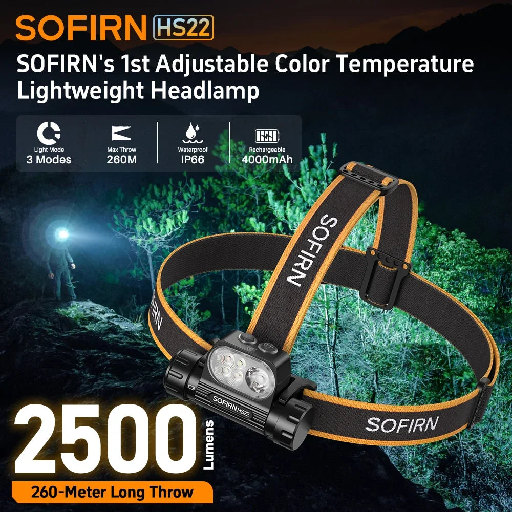 Sofirn HS22 Headlamp 2500lm LED Color Temperature Adjustable